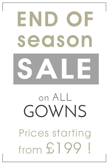 end of season wedding dress sale